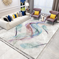 Tapis de sol pliables en polyester moelleux, tapis d'intérieur antidérapants imprimés en 3D, style bohème européen vintage persan turc