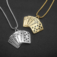 Collier Punk créatif avec pendentif Dieu du Poker pour hommes et femmes, en acier inoxydable 316l, bijoux Hip Hop de rue MGXL458