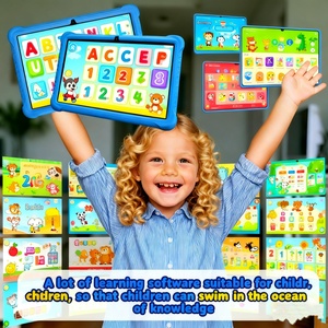 Tablette pas chère 10,1 pouces double SIM pour enfants 16 Go + 512 Go, étui en silicone bleu rose, WIFI 5G, tablette éducative pour enfants - Product Image 5