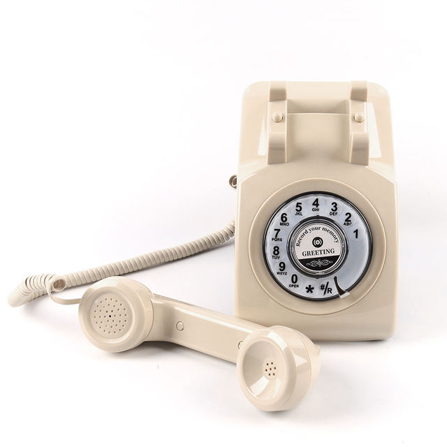 Audio Guestbook Message Guest Book Phone Antique Rotary Style Landline Black Telephone Recording Function for Wedding Party