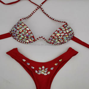 Traje de Baño Monokini Sexy con Aberturas y Diamantes para Mujer, Disfraz para Carnaval, Desfile, Lunes - Product Image 5