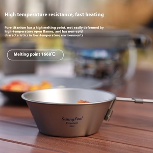 Bán Chạy Nhất Kháng Khuẩn Và Nấm Mốc Kháng Tinh Khiết Titan Ngoài Trời Đồ Nấu Nướng Set Có Thể Gập Lại Lưu Trữ Sưởi Ấm Nhanh Cắm Trại Đồ Nấu Nướng - Product Image 5