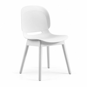 Silla de Comedor Moderna de Plástico Blanca GDRS 328E, Ligera y Apilable, para Restaurante, Cafetería y Hostelería - Product Image 1