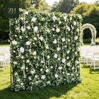 Heißer Verkauf: Großhandel Handgefertigte Seidenrosen-Blumenwand, Maßgefertigte Künstliche Blumenwand für Kommerzielle Geschäfte und Fotodekoration