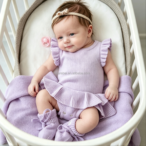 Combinaison sans manches personnalisée pour bébé fille, en tricot, avec volants tutu, pour l'annonce de naissance et les étapes importantes – Nouvelle collection <span class=keywords><strong>Divine</strong></span> - Product Image 1
