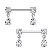1 Paire de Piercings de Nombril pour Enfants en Acier Inoxydable avec Zircon, Motif Papillon, Tige Droite 14G, Bijoux de Corps Élégants pour Mariage et Fête