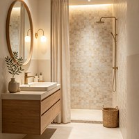 Carreaux de mosaïque en verre 300x300mm, épaisseur 4mm, autocollants muraux brillants, décorations murales intérieures, salon, salle de bain