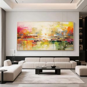 Quadro su Tela Fatto a Mano con Strati di Colore Espressivi e Tratti Verticali, Arte Murale per Arredamento e Decorazioni per la Casa - Product Image 2