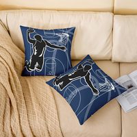 Housse de coussin moderne et artistique, taie d'oreiller en lin pour les amateurs de ballon de sport, football, basketball, rugby, adaptée à la décoration de la maison