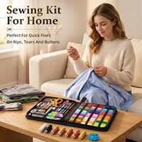 Kit de couture portable pour débutants et professionnels, 213 pièces, design Art Déco, petite taille
