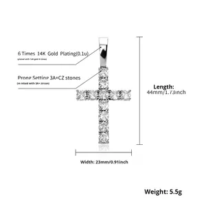 Collar Retro con Cruz de Circonita Transparente 2P22040009, Colgante Moderno con Cruz de Circonita Cúbica - Product Image 3