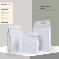 Sacs d'emballage en papier kraft à fond plat pour aliments pour animaux de compagnie, réutilisables, avec fermeture éclair latérale, en PE, avec valves de décompression, recyclables