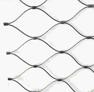 अनुकूलन योग्य इनक्स 316 तार रस्सी नेट पॉलिश स्टेनलेस स्टील केबल वेब जाल हीरा छेद आकार रेलिंग वेल्डिंग तकनीक के लिए हीरा छेद आकार - Product Image 2