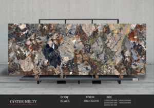 พื้นผิวเมืองที่หรูหรา ตกแต่งด้วยกระเบื้องพอร์ซเลนสีเทาไฮกลอส ขนาด 800x3200 มม. - Product Image 3