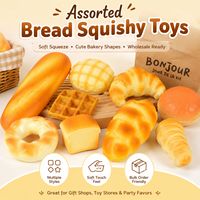 Jouets Squishy en Forme de Pain Assortis, Jouets Souples à Presser, Ensemble de Jouets Anti-Stress pour Boulangerie, Vente en Gros