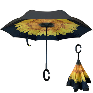 Ô dù ngược hai lớp YS-8008 in hoa, điều khiển bằng tay, cầm tay tự do, dùng cho ngày mưa, quà tặng khuyến mãi - Product Image 2