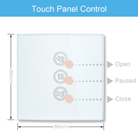 Interrupteur intelligent Wi-Fi Tuya pour rideaux, contrôle à distance par application, minuterie, interrupteur tactile en verre pour volets, compatible Alexa et Google Assistant