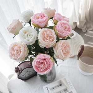 ดอกกุหลาบประดิษฐ์ CallaFloral ก้านเดี่ยว โพลีเอสเตอร์ สำหรับตกแต่งงานแต่งงานในร่ม สีชมพูอ่อน สีขาวนม สีเหลือง สีแชมเปญ สีม่วง - Product Image 1