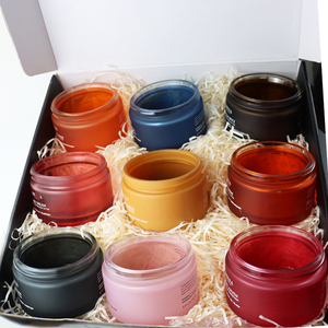 Sang Trọng Tùy Chỉnh Màu Sắc 200G Round Shape Matte Màu Xanh Khuôn Mặt Kem Dưỡng Da Cơ Thể Bơ Mỹ Phẩm Lọ Thủy Tinh Với Bạc Nắp - Product Image 4