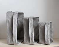 Sac de rangement en papier kraft lavable, grande capacité, panier pliable pour vêtements et jouets, logo personnalisé, vente en gros