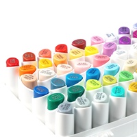 Yihuhu — ensemble de stylos marqueurs à base d'alcool, 72 couleurs, avec brosse à double pointe