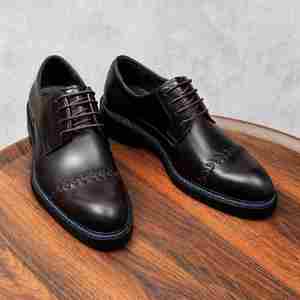 Chaussures habillées pour hommes, style rétro, à lacets, imperméables, antidérapantes, amortissantes et respirantes - Collection Automne - Product Image 1