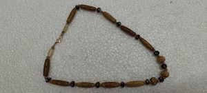 Custom Made Wooden <b>Beaded</b> Necklaces with Emerald Cut Coral Flower Design Bamboo Chain-Lightweight & Comfortable for All-Day Wear - Product Image 4