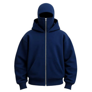 <span class=keywords><strong>Sudadera</strong></span> con <span class=keywords><strong>Capucha</strong></span> Doble de Felpa Gruesa de 430G, Estilo Americano, Unisex, con Cierre Completo, Estilo Urbano, Talla Grande - Product Image 2