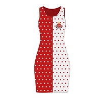 Robe pull en maille moulante mi-longue à fermeture éclair, à pois et colorblock, brodée, personnalisée pour la sororité grecque Iota Phi Lambda