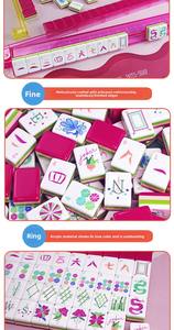 Juego de Mahjong de Lujo en Acrílico Rojo Rosa, 160 Piezas, <span class=keywords><strong>Corte</strong></span> CNC de Precisión, Fichas de Estilo Americano Premium, Regalo Perfecto para Damas - Product Image 6