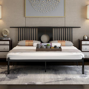 New Design Cheap High Quality Home Furniture Bedroom Single and Double Hotel Metal <strong>Bed</strong> for Sale - Product Image 4