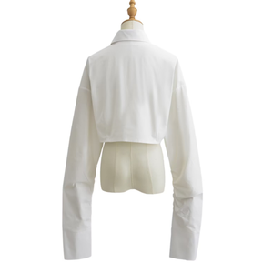 Женская однотонная блузка с отложным воротником - Product Image 6