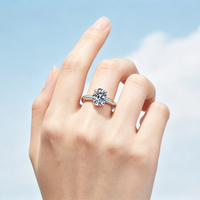 Bague de Fiançailles et de Mariage pour Femme en Argent Sterling S925 Certifié GRA, Moissanite Ovale 2 Carats Couleur D, Vente en Gros Usine Personnalisée