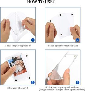 Tùy Chỉnh Acrylic Từ Khung Ảnh Rõ Ràng Hình Ảnh Hiển Thị <span class=keywords><strong>Mini</strong></span> Tủ Lạnh Nam Châm Nhựa Trong Suốt Thủ Công - Product Image 3