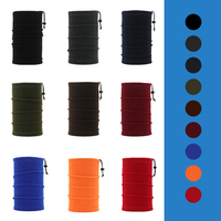 Lenço polar ajustável para inverno, lenço de tecido de lã com corda ajustável, aquecedor de pescoço, bandana, para tempo frio, logotipo personalizado