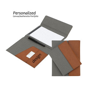 Laserable tri-gấp vải/PU da máy tính xách tay tùy chỉnh nhiều túi danh mục đầu tư với chèn <span class=keywords><strong>notepad</strong></span> cho văn phòng công ty/hàng ngày - Product Image 6