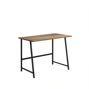 <b>Rustic</b> Oak Writing <b>Desk</b> With H Shape Base 2 Shelves <b>Office</b> Furniture - Product Image 1