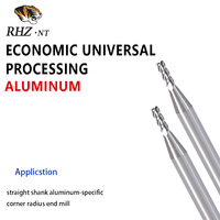 Fraise à bout à angle de 35 degrés à 3 cannelures, rayon d'angle, pour aluminium, diamètre 4 mm, manche fin, carbure, revêtement TiSiN, fraiseuse CNC