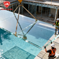 Plaque de verre acrylique coulé de haute qualité Jumei pour piscine extérieure, épaisseur 50 mm, avec une transmission de 93 % et taille personnalisée