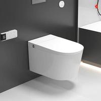 WC intelligent de luxe, chauffé électriquement, sans réservoir, autonettoyant, mural, toilettes intelligentes
