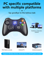 Control de Juego Inalámbrico C-STAR de 2.4GHz para PC y Xbox 360 con Motor de Vibración, Alcance de 8 Metros y Batería de Larga Duración