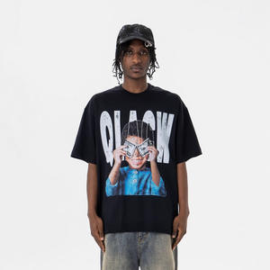 T-Shirt Estive di Alta Qualità Nuova Tendenza a Maniche Corte per Uomo e Donna 260 Grammi Stile Retrò Hip-Hop <span class=keywords><strong>Rap</strong></span> con Stampa Personalizzabile - Product Image 2