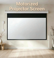 Écran électrique motorisé de 105 pouces avec télécommande pour cinéma maison et visionnage de films en salon