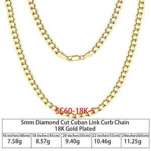 Silver 925 Necklace RINNTIN SC36 925 Sterling Silver Chains Hip Hop Jewelry 3.6/5/7mm Chunky Diamond-Cut Cuban Link Chain Necklace For Men Women