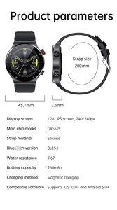 Montre connectée QW33 <span class=keywords><strong>à</strong></span> <span class=keywords><strong>cadran</strong></span> rond tendance 2023, NFC, <span class=keywords><strong>téléphone</strong></span> intelligent, montre parlante, montre de fitness au poignet avec suivi de la santé - Product Image 3