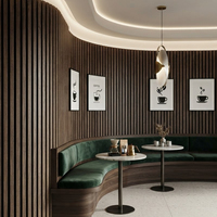 Panneau acoustique flexible incurvé absorbant le son, panneau mural en bois à lattes, revêtement mural en bois rainuré décoratif pour le bureau