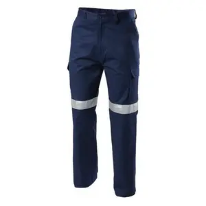 Work Pants Men Construction with Reflective Stripes Cargo Pants