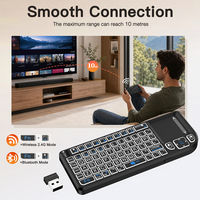 Mini clavier sans fil Rii I8 Pro 2.4G+BT, souris volante, rétroéclairé, télécommande espagnole et française pour Android TV Box, projecteur