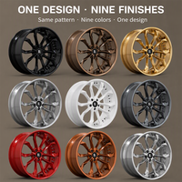 Jantes forgées en deux parties noires à rayons en V et baril rouge, 18, 19, 20, 21 pouces, 5x112, 5x114.3, 5x120, BMW M4