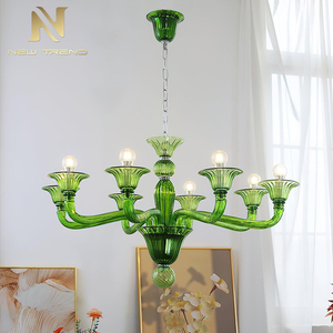 <span class=keywords><strong>Lampadario</strong></span> Elegante Francese Vintage in Vetro di Murano, Portacandele Champagne per Soggiorno e Ristorante - Product Image 2